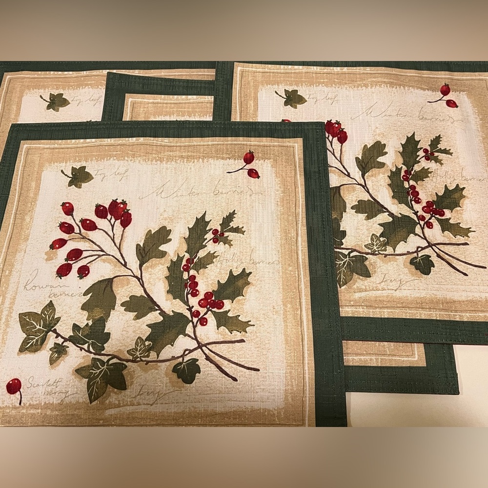 NWOT SET OF 4 FESTIVE PLACEMATS.